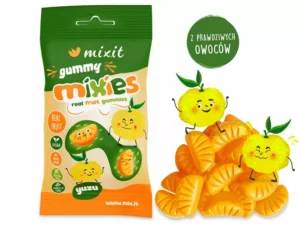 Owocowe Mixies - naturalne cukierki żelki o smaku Yuzu