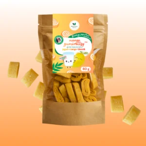GUMIROLLSY NATURALNE GUMY ROZPUSZCZALNE NA BAZIE JOGURTU NATURALNEGO 80 g - MANGO