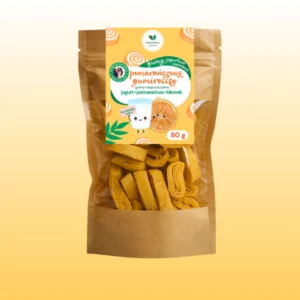 GUMIROLLSY NATURALNE GUMY ROZPUSZCZALNE NA BAZIE JOGURTU NATURALNEGO 80 g - POMARAŃCZA