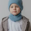 CZAPKA I KOMIN WEŁNA MERINO NIEBIESKI