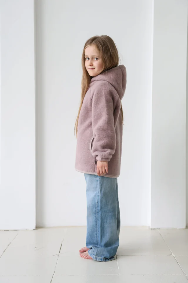 KURTKA MERINO 128/134 MUAVE