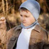 KOMIN DZIECIĘCY WEŁNA MERINO - NIEBIESKI - obrazek 3