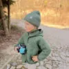 KOMIN DZIECIĘCY WEŁNA MERINO - OLIWKOWY